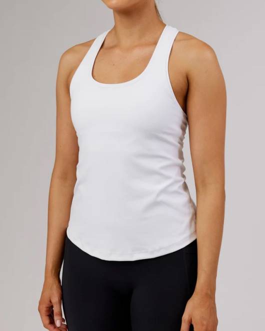 Z8RH131 LSKD Frauen Lift-Hebe-Performance-Tanktop – Weiß Bekleidung