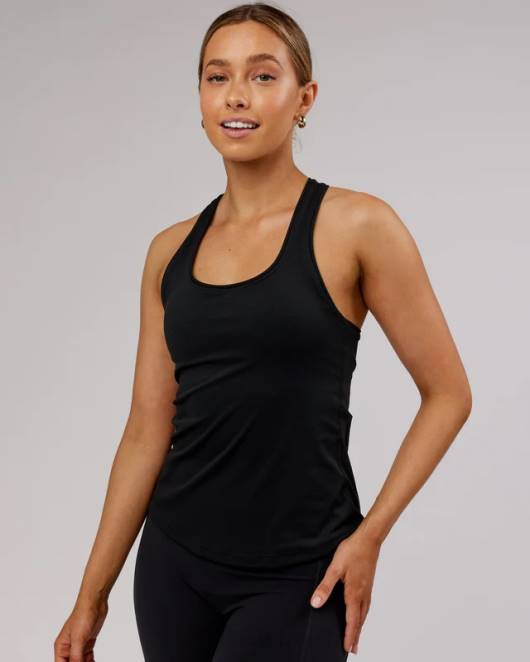 Z8RH141 LSKD Frauen Lift-Hebe-Performance-Tanktop – Schwarz Bekleidung