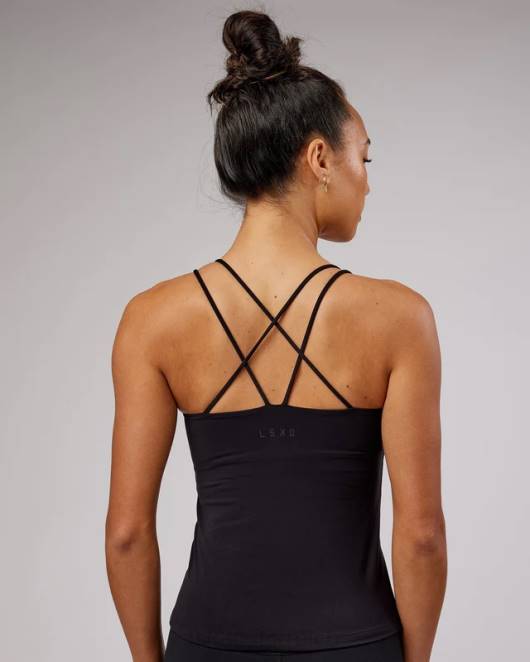 Z8RH187 LSKD Frauen Inversions-BH-Tanktop – Schwarz Bekleidung