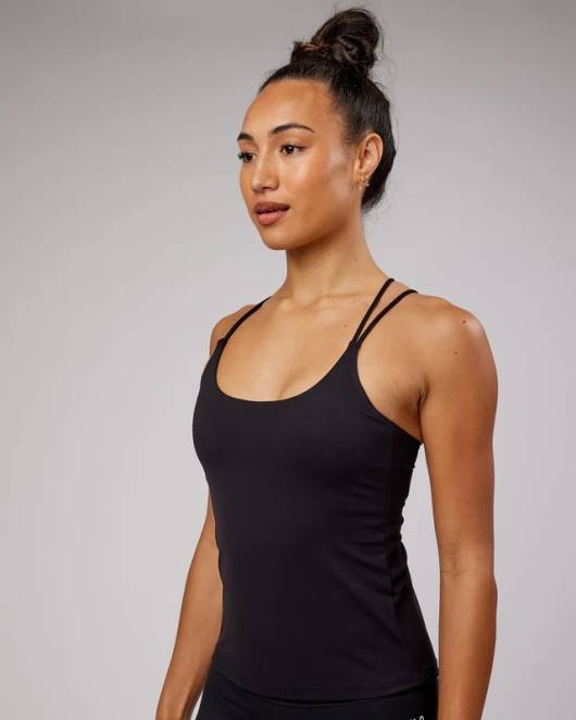 Z8RH187 LSKD Frauen Inversions-BH-Tanktop – Schwarz Bekleidung