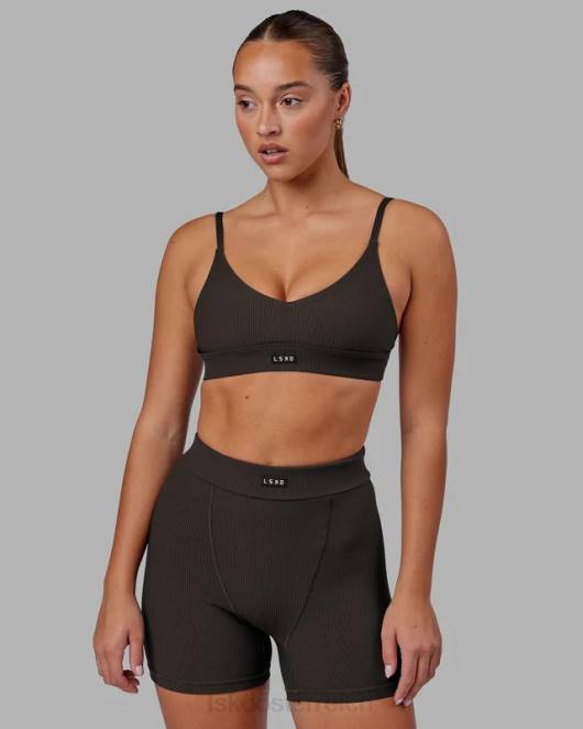 Z8RH1 LSKD Frauen vitalize geripptes Bralette – dunkler Walnuss Bekleidung