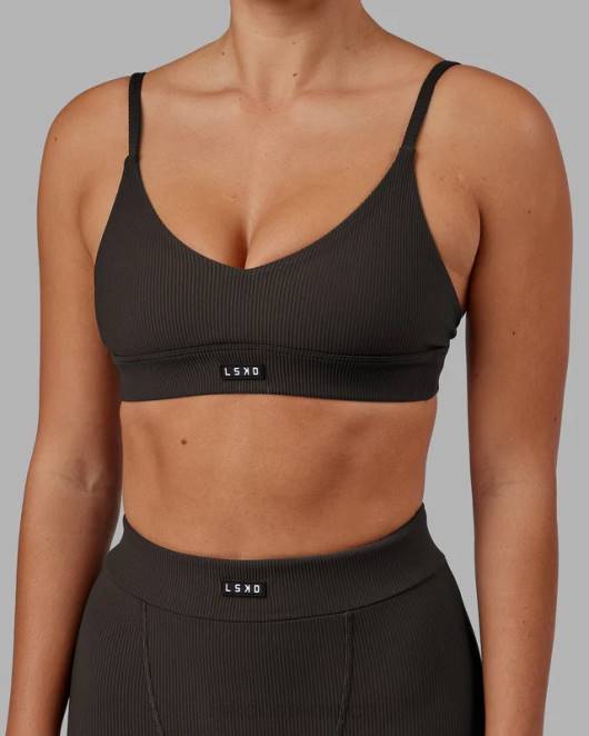 Z8RH1 LSKD Frauen vitalize geripptes Bralette – dunkler Walnuss Bekleidung