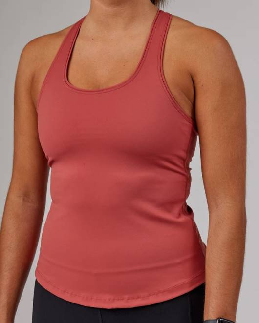 Z8RH213 LSKD Frauen Lift-Hebe-Performance-Tanktop – Marsala Bekleidung