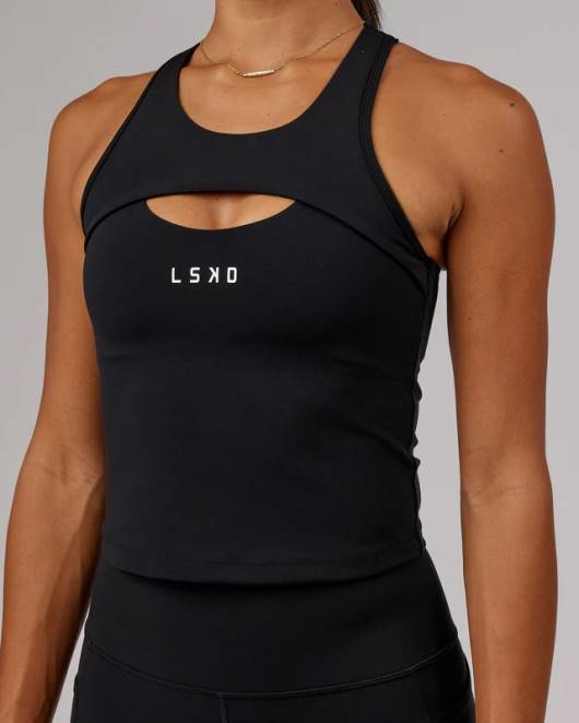 Z8RH217 LSKD Frauen Driven-Hebe-Performance-Tanktop – Schwarz Bekleidung