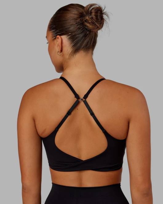 Z8RH24 LSKD Frauen Twist-Sport-BH - Schwarz Bekleidung