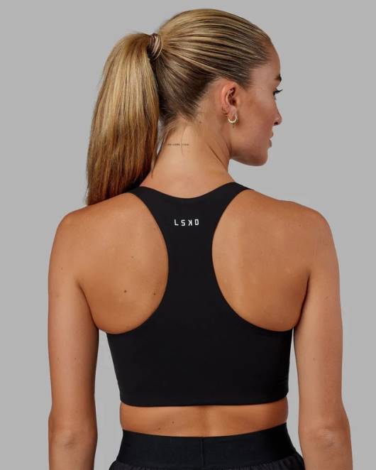 Z8RH25 LSKD Frauen Ace Longline-BH – Schwarz Bekleidung