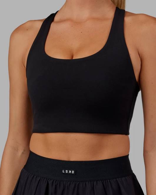 Z8RH25 LSKD Frauen Ace Longline-BH – Schwarz Bekleidung