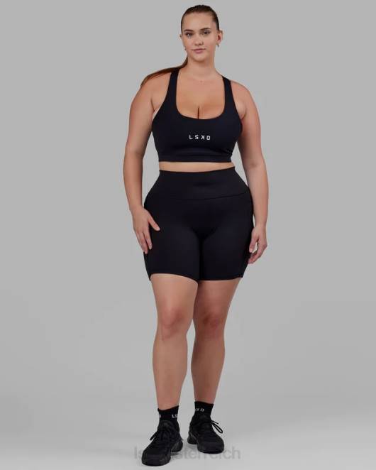 Z8RH29 LSKD Frauen Rep Sport-BH kleines Logo - schwarz-weiß Bekleidung