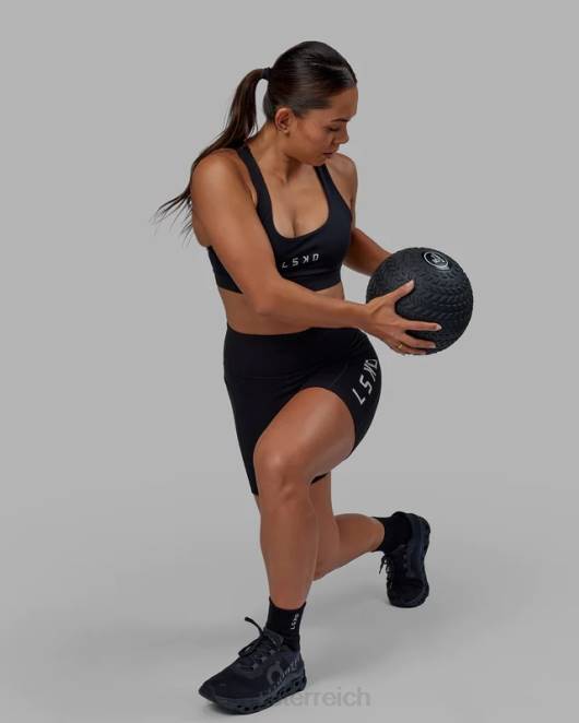 Z8RH29 LSKD Frauen Rep Sport-BH kleines Logo - schwarz-weiß Bekleidung