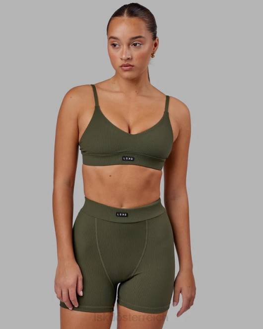 Z8RH2 LSKD Frauen vitalize geripptes Bralette – Waldnacht Bekleidung