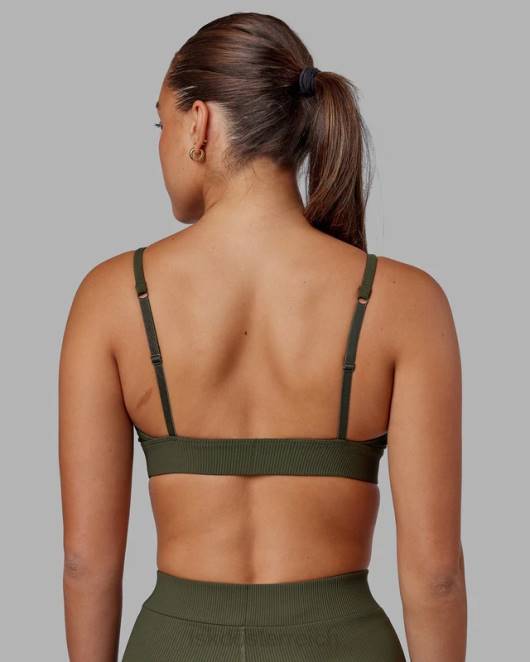 Z8RH2 LSKD Frauen vitalize geripptes Bralette – Waldnacht Bekleidung