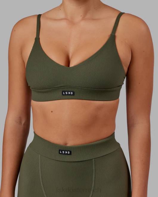 Z8RH2 LSKD Frauen vitalize geripptes Bralette – Waldnacht Bekleidung