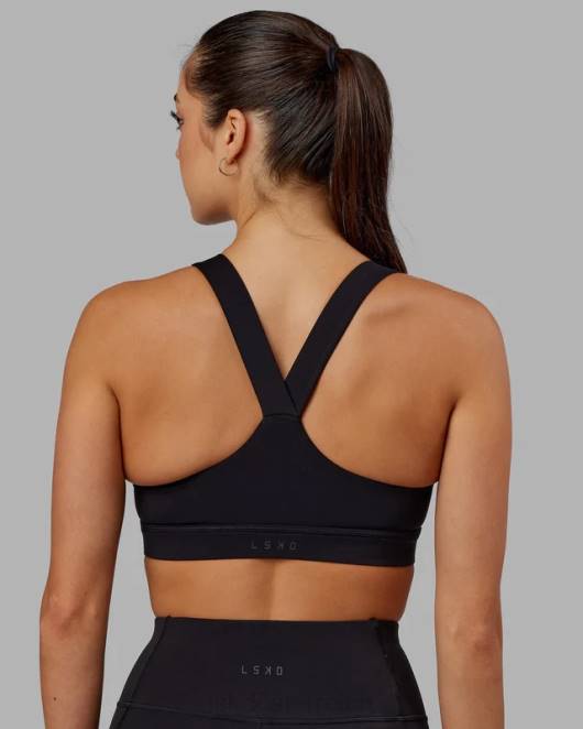 Z8RH35 LSKD Frauen Rep Sport-BH kleines Logo - Schwarz-Azurblau Bekleidung