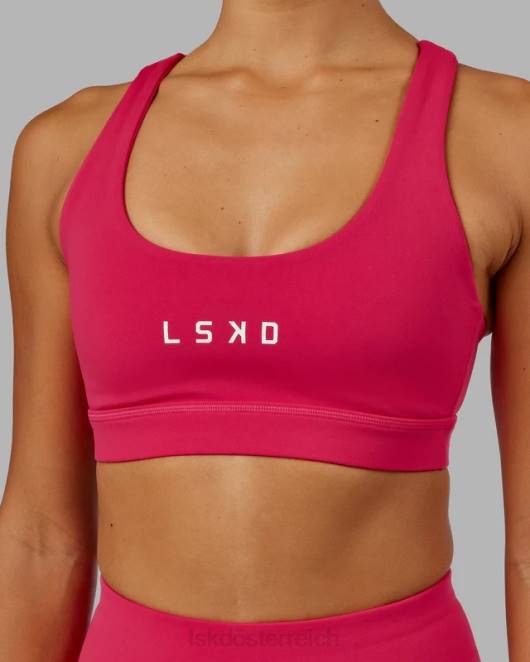 Z8RH36 LSKD Frauen Rep-Sport-BH mit kleinem Logo – Boysenberry Bekleidung