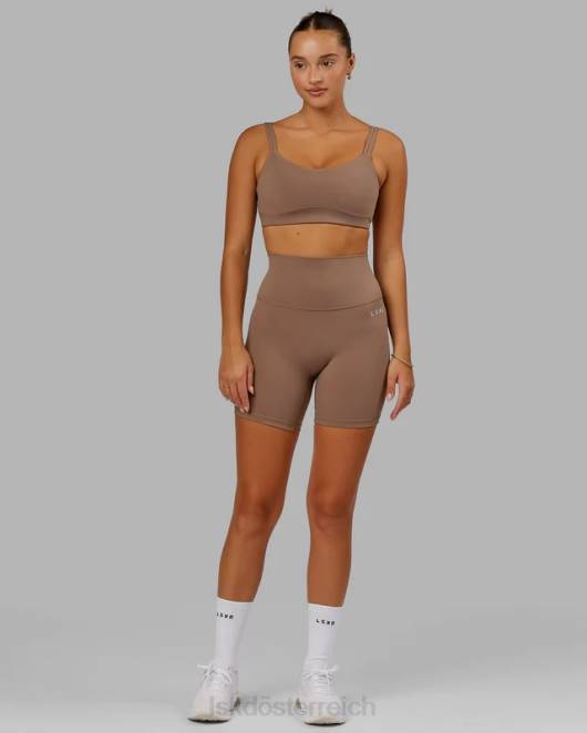 Z8RH51 LSKD Frauen Strukturierter Sport-BH – tiefes Taupe Bekleidung