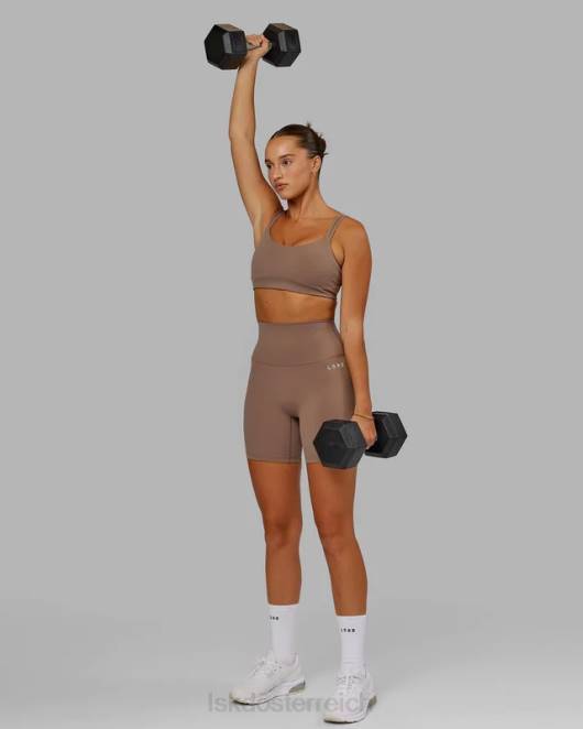 Z8RH51 LSKD Frauen Strukturierter Sport-BH – tiefes Taupe Bekleidung