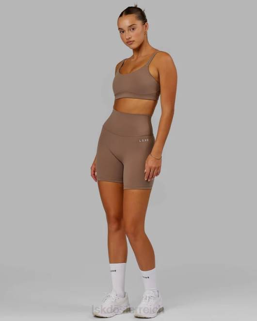 Z8RH51 LSKD Frauen Strukturierter Sport-BH – tiefes Taupe Bekleidung
