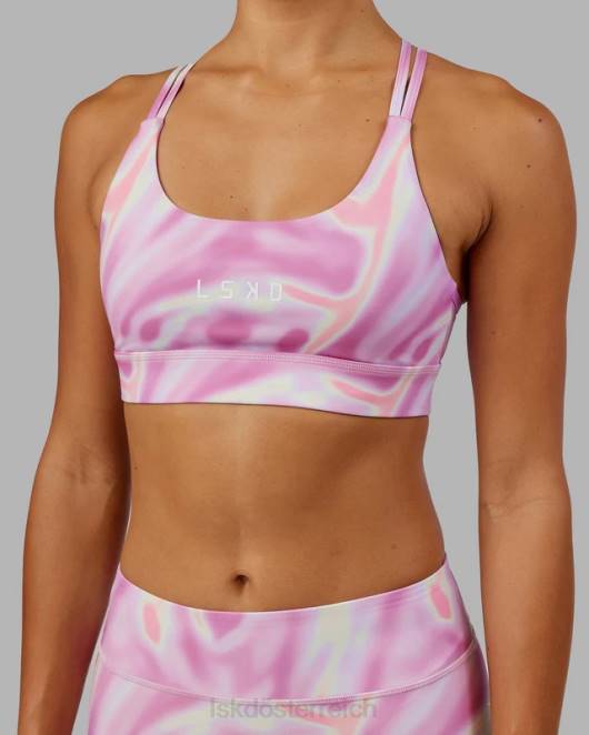 Z8RH62 LSKD Frauen Bridge-Sport-BH – Euphoria-Print – Rosa Bekleidung