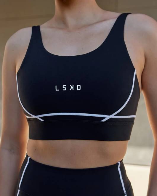 Z8RH65 LSKD Frauen Puls Sport-BH - Schwarz Bekleidung