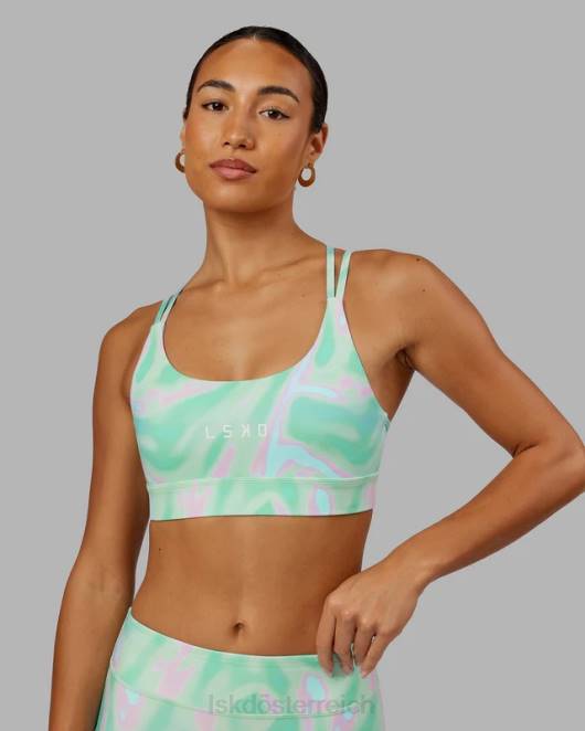 Z8RH68 LSKD Frauen Bridge-Sport-BH – Euphoria-Print – Blaugrün Bekleidung