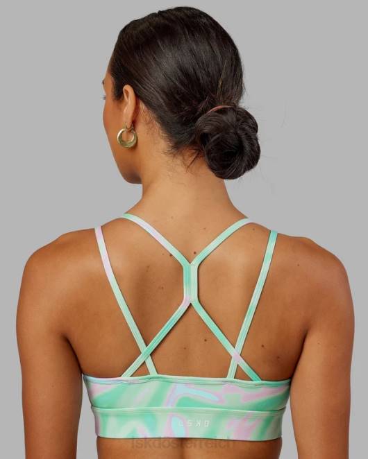 Z8RH68 LSKD Frauen Bridge-Sport-BH – Euphoria-Print – Blaugrün Bekleidung