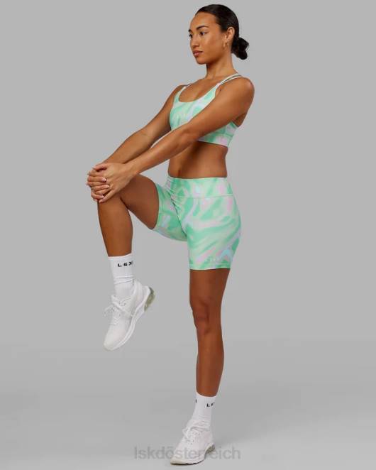 Z8RH68 LSKD Frauen Bridge-Sport-BH – Euphoria-Print – Blaugrün Bekleidung