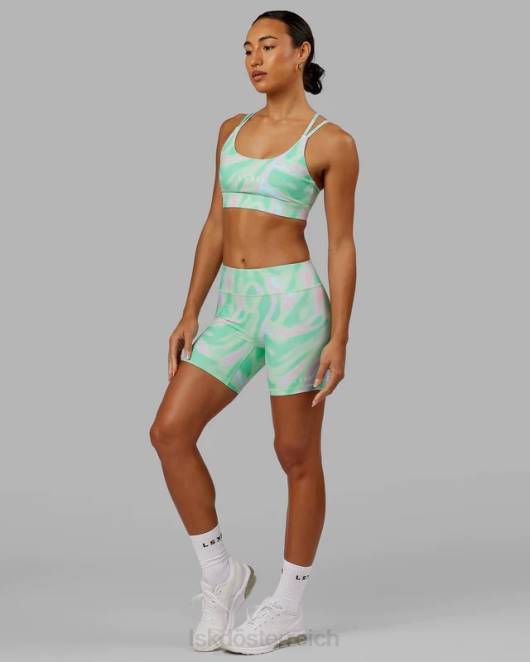 Z8RH68 LSKD Frauen Bridge-Sport-BH – Euphoria-Print – Blaugrün Bekleidung