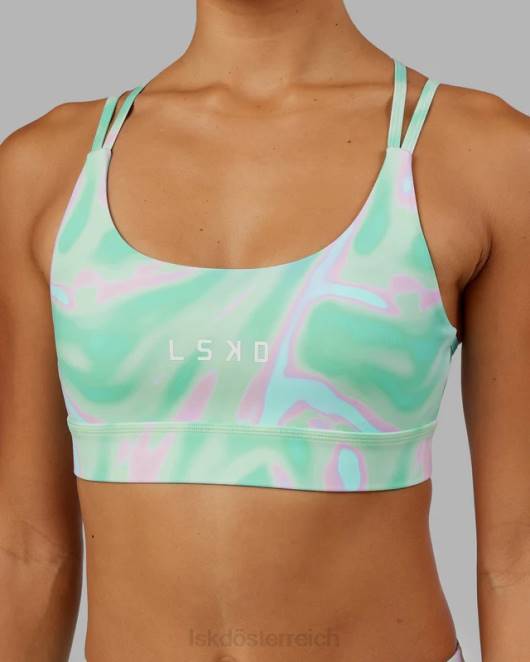 Z8RH68 LSKD Frauen Bridge-Sport-BH – Euphoria-Print – Blaugrün Bekleidung