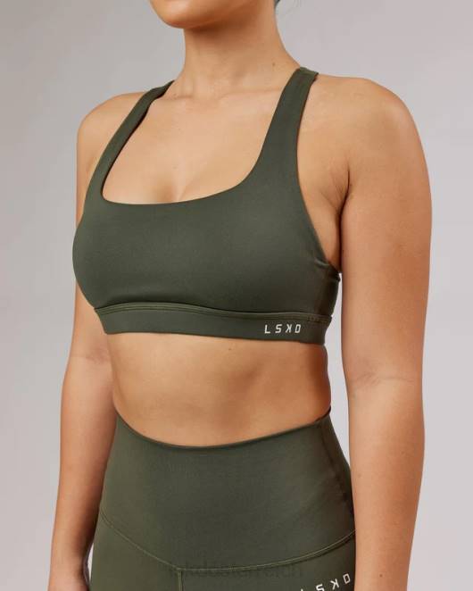 Z8RH77 LSKD Frauen Base Sport-BH - Waldnacht Bekleidung