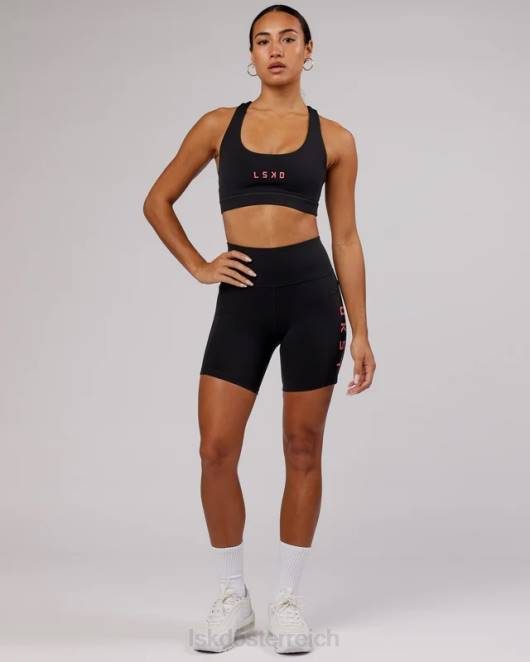 Z8RH82 LSKD Frauen Rep-Sport-BH mit kleinem Logo – Schwarz-Flamingo Bekleidung