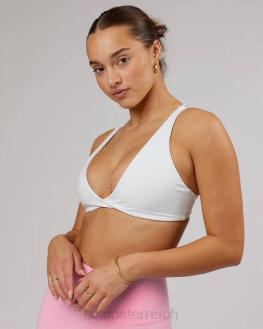 Z8RH93 LSKD Frauen agiler Sport-BH - Weiß-Flamingo Bekleidung