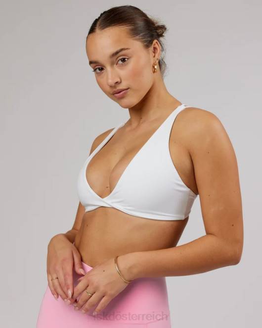Z8RH93 LSKD Frauen agiler Sport-BH - Weiß-Flamingo Bekleidung