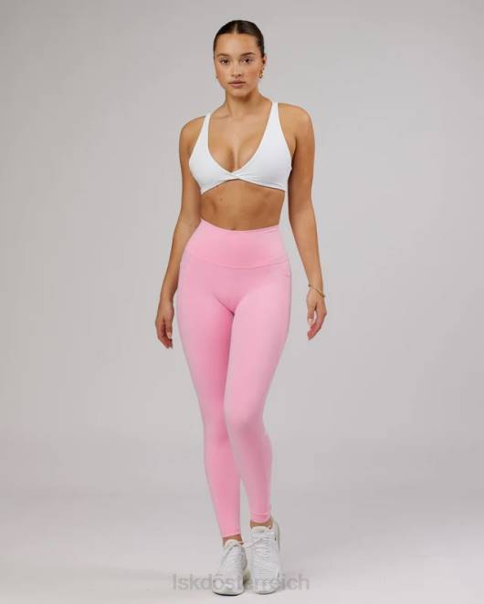 Z8RH93 LSKD Frauen agiler Sport-BH - Weiß-Flamingo Bekleidung