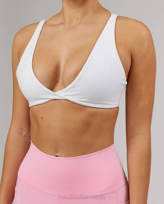 Z8RH93 LSKD Frauen agiler Sport-BH - Weiß-Flamingo Bekleidung