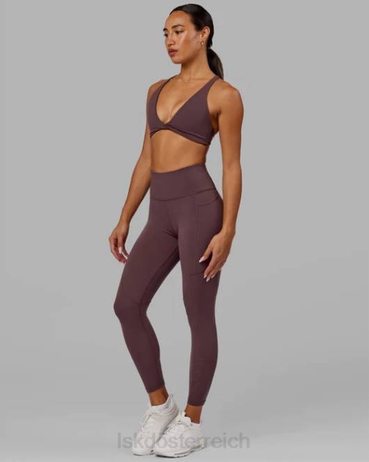 Z8RH671 LSKD Frauen 7/8-Länge, eng anliegend – Pflaume Bekleidung