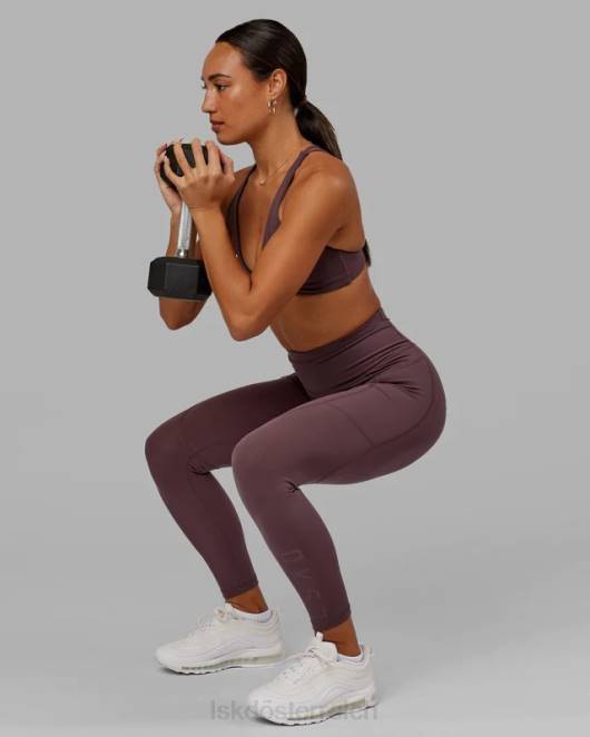 Z8RH671 LSKD Frauen 7/8-Länge, eng anliegend – Pflaume Bekleidung