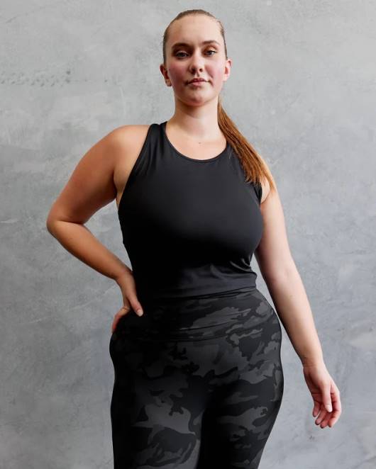 Z8RH119 LSKD Frauen Flow Performance Tank - schwarz Bekleidung