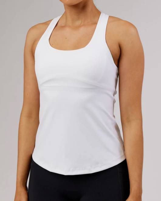 Z8RH121 LSKD Frauen Lift Performance Tank – weiß Bekleidung