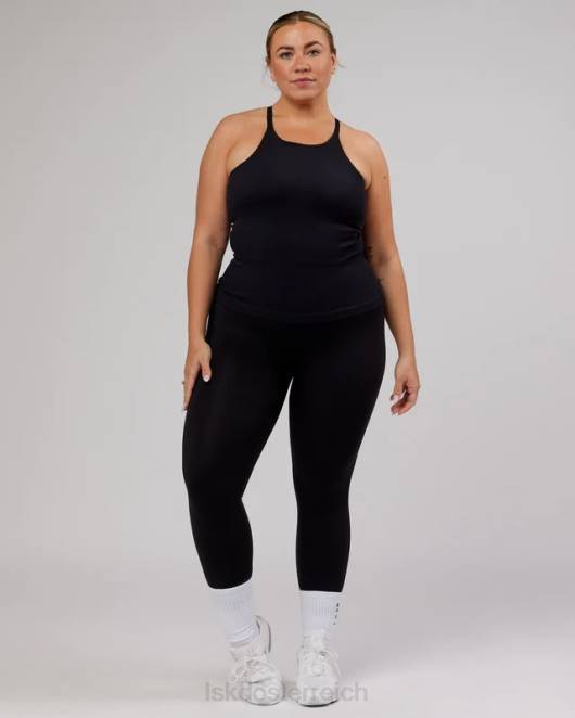 Z8RH124 LSKD Frauen Minimales, nahtloses, geripptes Tanktop – Schwarz Bekleidung