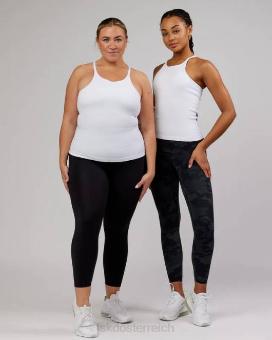 Z8RH127 LSKD Frauen Minimales, nahtloses, geripptes Tanktop – weiß Bekleidung