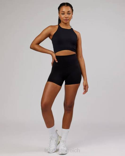 Z8RH130 LSKD Frauen Minimales, nahtloses, bauchfreies, geripptes Tanktop – Schwarz Bekleidung