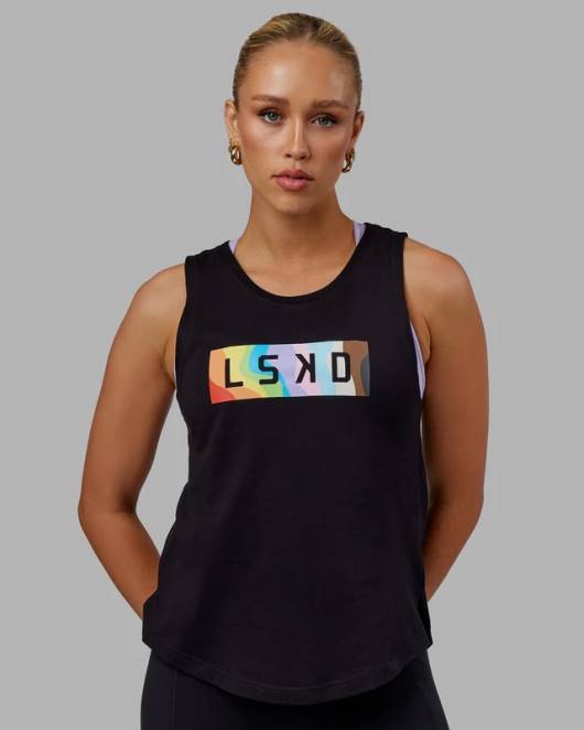 Z8RH140 LSKD Frauen Luna-Tank – Pride-Schwarz Bekleidung
