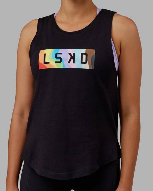 Z8RH140 LSKD Frauen Luna-Tank – Pride-Schwarz Bekleidung