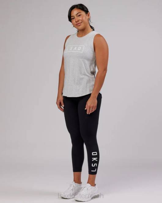 Z8RH145 LSKD Frauen Luna-Tank – hellgrau meliert-weiß Bekleidung