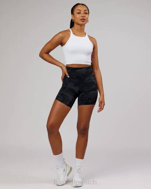 Z8RH146 LSKD Frauen Minimales, nahtloses, bauchfreies, geripptes Tanktop – weiß Bekleidung