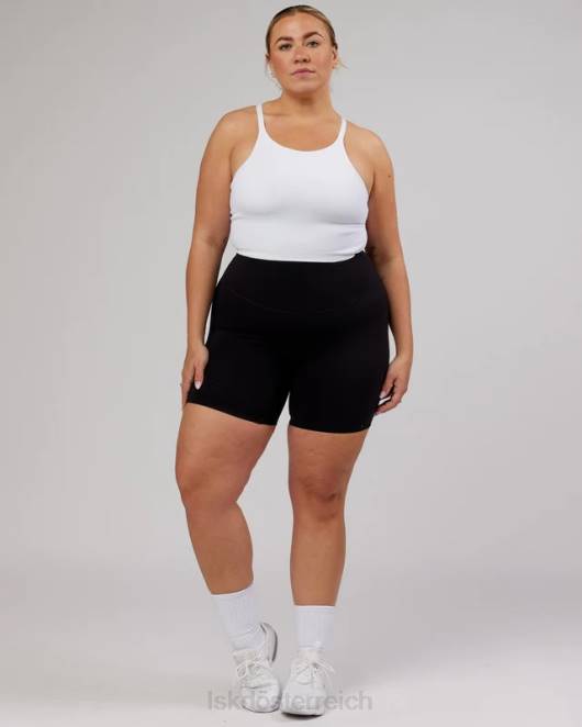 Z8RH146 LSKD Frauen Minimales, nahtloses, bauchfreies, geripptes Tanktop – weiß Bekleidung