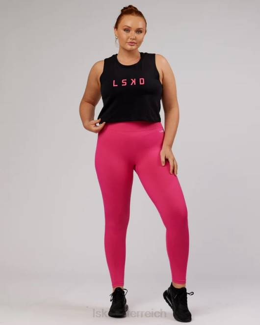 Z8RH147 LSKD Frauen Agiles Flxcotton-Tanktop – Schwarz-Boysenberry Bekleidung