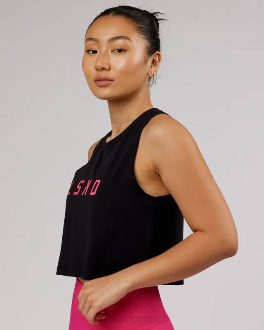 Z8RH147 LSKD Frauen Agiles Flxcotton-Tanktop – Schwarz-Boysenberry Bekleidung