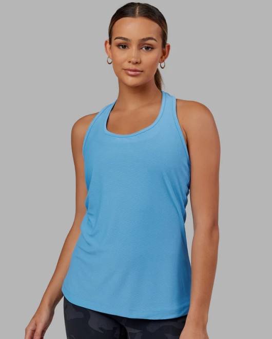 Z8RH152 LSKD Frauen Sprint-Tanktop – Azurblau Bekleidung
