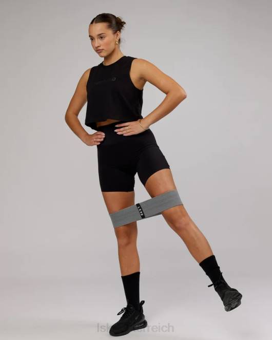 Z8RH165 LSKD Frauen Kurzes Tanktop aus Speedway-Flx-Baumwolle – Schwarz Bekleidung